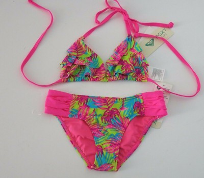 pink swimsuit with palm leaves