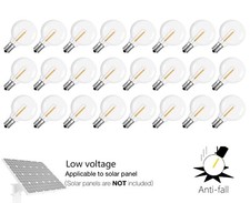G40 LED Solar Replacement Bulbs, DC 3V E12 Plastic Shatterproof & Waterproof