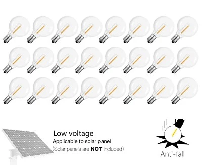 G40 LED Solar Replacement Bulbs, DC 3V E12 Plastic Shatterproof & Waterproof - Image 1 of 4