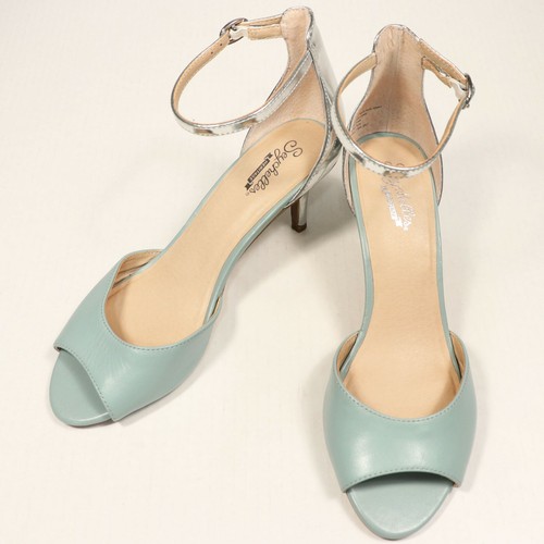 light blue metallic heels