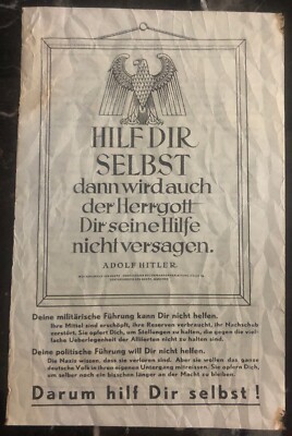 WW 2 USA Leaflet For German Troops Help Your Self Then The Lord Wont Deny Help