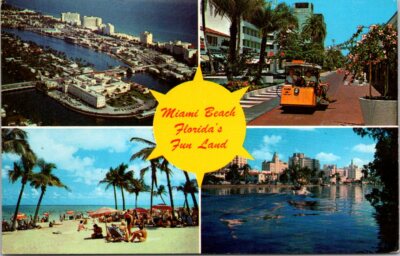 Multiple Views of Miami Beach Florida's Fun land Vintage Postcard C7