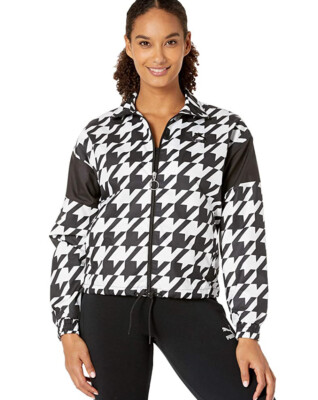 PUMA Women's Trend All Over Print Woven Jacket, Black-Houndstooth AOP,  Medium | eBay