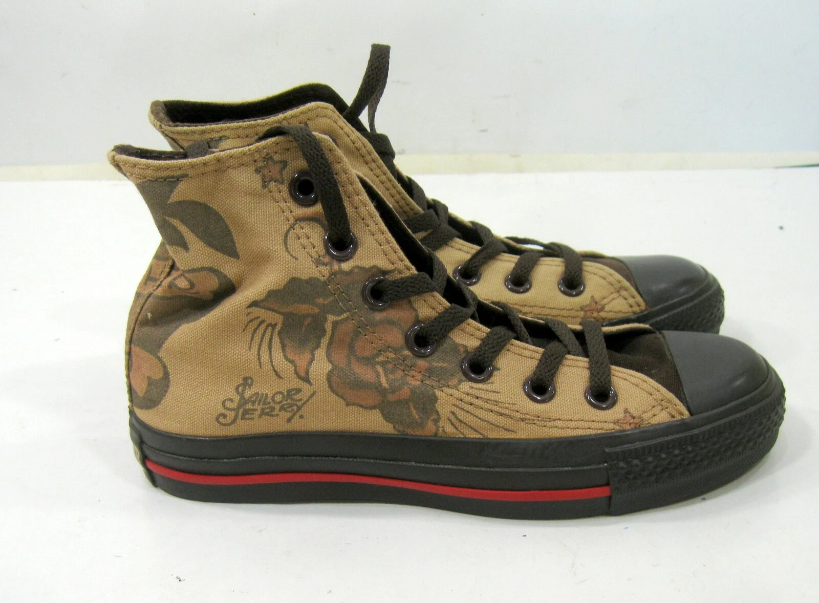 NUOVO 1X983 Converse All Star Chuck Taylor Sailor Jerry Ciao Marrone DONNA TAGLIA 5