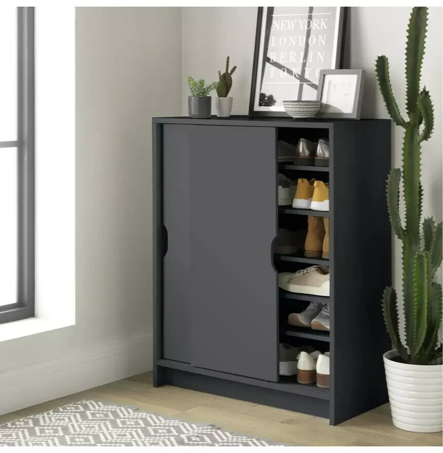 Home Chloe Door Shoe Storage Cabinet Grey Grey Hallway Shoe - Main Image