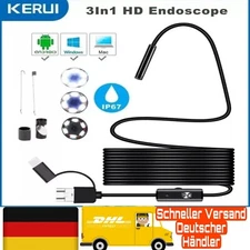3 In 1 USB Micro Type C Endoscope Camera 7mm LED Inspection Waterproof PC Android