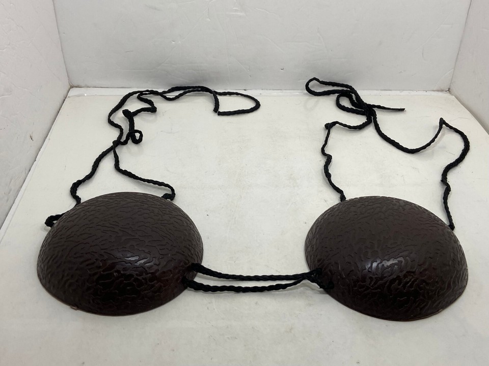 🐞 Coconut Shell Bikini Top Bra Hawaiian Luau Party Halloween Costume