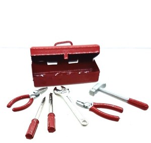 Doll House Accessories 1 12th Miniature 1 Mini Tool Box With All The Tools Red Ebay