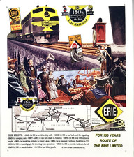 ERIE RAILROAD 150TH ANNIVERSARY SIGN /// TRAINS