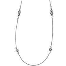 NWT Brighton HALO Silver Twinkle Clear Crystal Long Strand Necklace MSRP 98