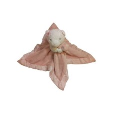 Carters White Kitten Lovey Pink Plush Baby Security Blanket Toy Kitty Satin Trim