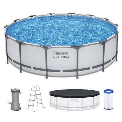 Bestway Steel Pro MAX Round Above Ground Swimming Pool with Pump & Cover