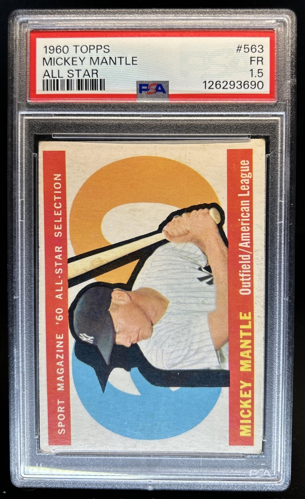 1960 Topps Mickey Mantle All-Star #563 New York Yankees PSA 1.5