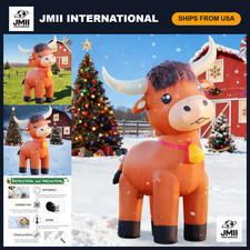 6FT Highland Cow Inflatable - Cute Farm Ranch Decor with LED Lights for Yard Par