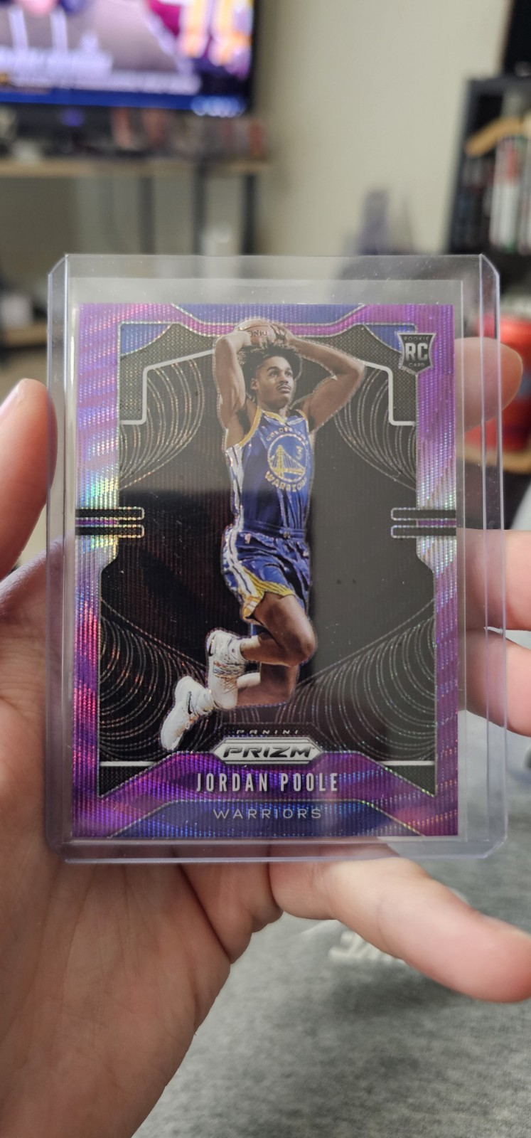2019-20 Panini Prizm - Rookie Jordan Poole #272 Purple Wave Prizm (RC)