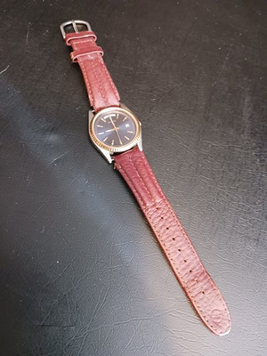 #ad VTG Pulsar Mens V744 X004 Presidential Day Date Watch Blue Dial Needs Batteries $37.95