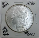 1888  MORGAN SILVER DOLLAR FROM ORIGINAL BANK BAG GEM BU US MINT #2001