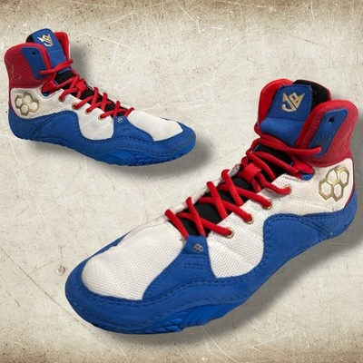 Rudis JB1 King Wrestling Men s Size 9 Blue Red White Suede Mesh Boxing Shoes
