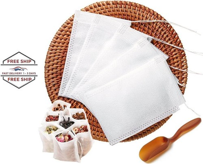 #ad 200 bolsitas de té desechables para té a granel con cuchara de té de regalo $15.99