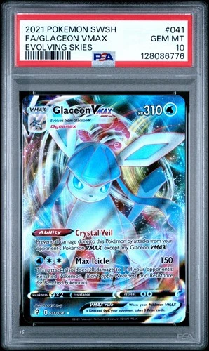 [PSA 10] Glaceon VMAX 041/203 Evolving Skies Ultra Rare Holo English POKEMON