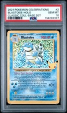 Pokémon Blastoise 2/102 Celebrations Classic Collection Holo PSA 10 Card 2021