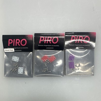 PIRO Shock Pads Fingerboard Riser Set White Red Purple Includes Hardware