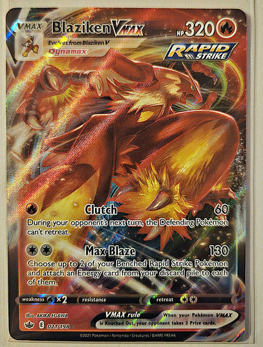 The Pokémon Company Pokemon TCG Blaziken VMAX 021/198 Chilling Reign Holo