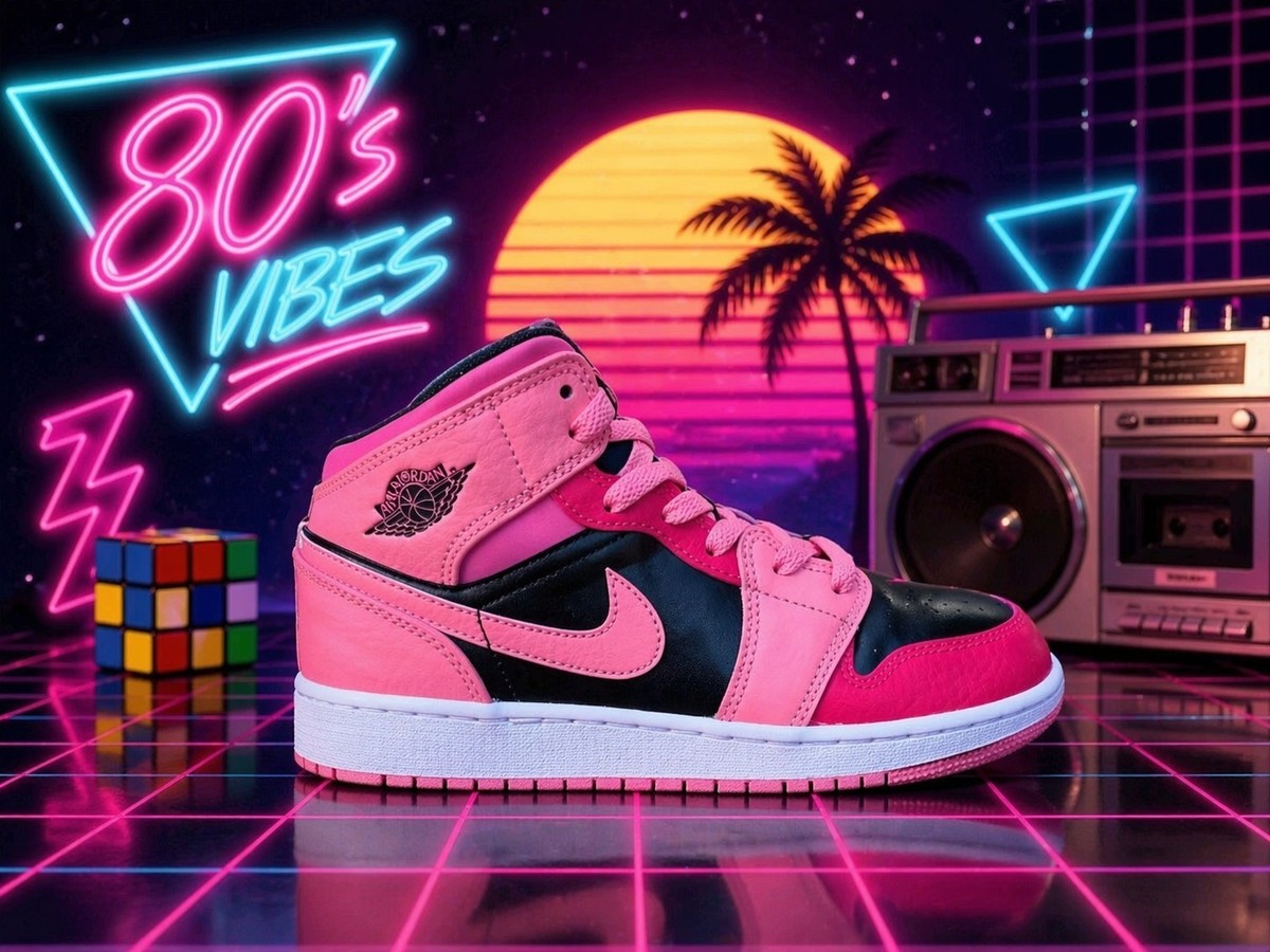 Nike Air Jordan 1 Mid GS 5.5Y Pink Coral Chalk Pinksicle Black