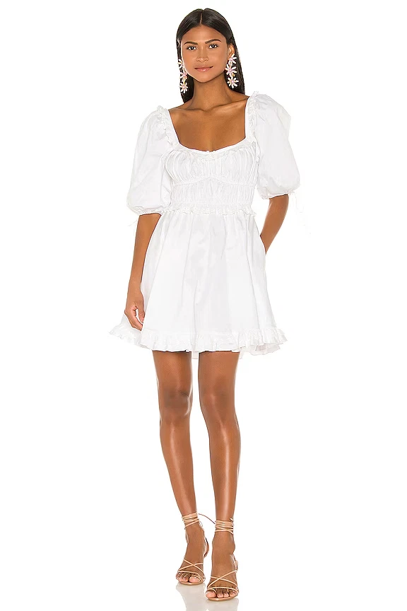For Love & Lemons Jackson Mini Dress in Ivory XS NWT $198 - Image 2 of 4