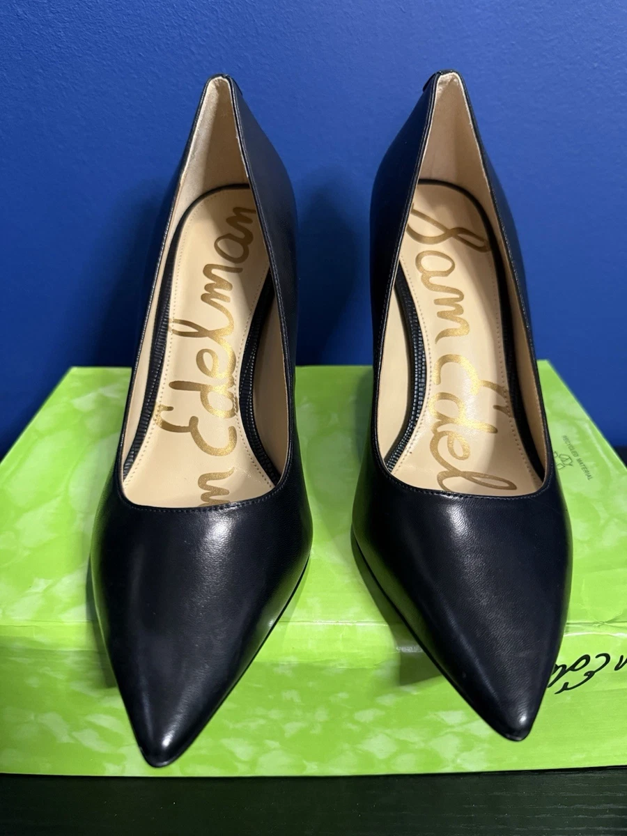 Zapatos De Tacón Sam Edelman Odette - Cuero Negro, Tacón 4.125 Pulgadas - Talla 42 EU, Puntera Puntiaguda