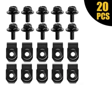 For Body Toyota Bolts&U-nut Clips- M6-1.0x20mm Long- 10mm Hex- 20pcs #150 (10ea)