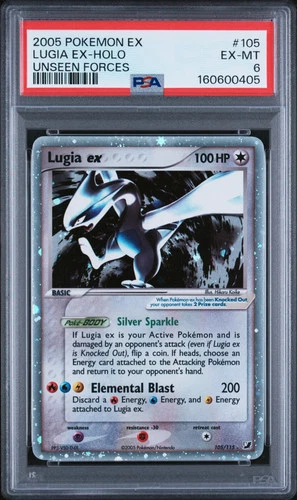 2005 Pokemon EX Unseen Forces Lugia EX Holo Unseen Forces PSA 6 #105