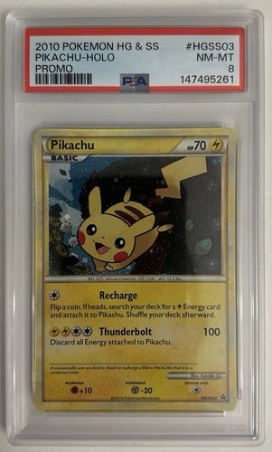2010 POKEMON HEARTGOLD & SOULSILVER PROMO #HGSS03 PIKACHU-HOLO PSA 8
