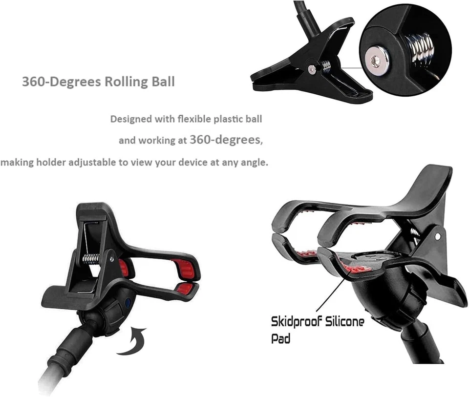 Porta Cellulare da Tavolo, Supporto universale a collo di cigno flessibile regol - Immagine 4 di 4