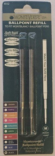 Monteverde USA Capless Ceramic Gel Refills to Fit Montblanc Ballpoint Pens, Fine