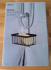 NEXT Matt Black SHOWER CADDY Hanging Basket Bathroom Storage Tidy Organizer New