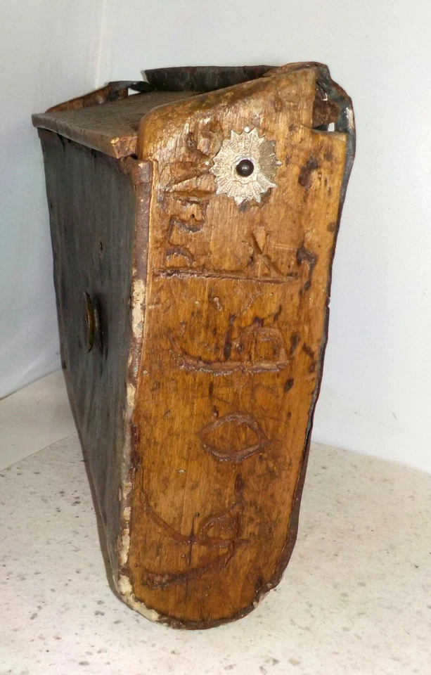 Boite en bois & tôle zinc avec inscription Art populaire origine Suisse Jura - Photo 2/4