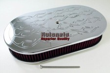 Washable15 Oval Polish Flame Aluminum Air Cleaner Filter Street Hotrod Chevybbc