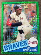 2020 Topps Silver Pack Ozzie Albies #85TC-4 1985 Chrome Green Mojo Refractor /99