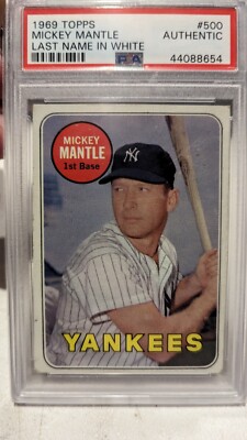 Mickey Mantle Topps 1969 - Last Name in White - MOST RARE Mantle Card | eBay