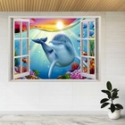 Charming Dolphin Play Underwater 3d Window View Wall Sticker Poster Decal A560