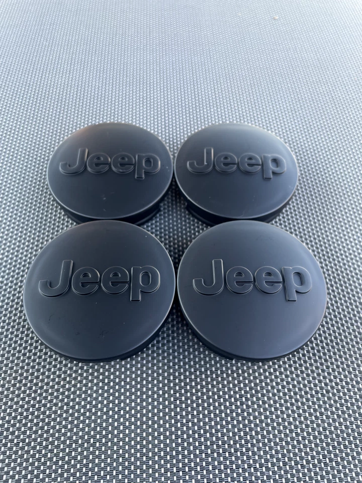 JEEP 4 X MATT BLACK 63 mm Wheel Center Cap GRAND CHEROKEE Wrangler Compass - Image 2 of 4