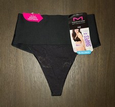 NEW Maidenform Self Expressions Women's Tame Your Tummy Thong Black Size Large