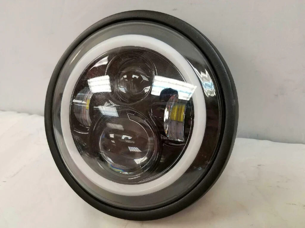 エル 7″ FITS KAWASAKI VULCAN NOMAD 800 BLACK WITH PINK HALO HID LED