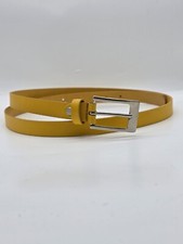 Genuine Leather Belt Made in Italy 125 cm Yellow Color