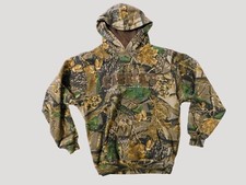 Cabelas Seclusion 3D Woodland Camo Hoodie Sweatshirt Youth Size L Reg Cotton Pol