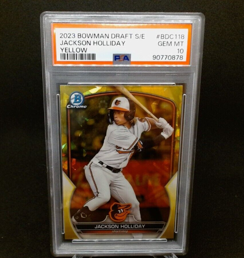 2023 Bowman Chrome Draft Sapphire - Jackson Holliday - #BDC118 Yellow /75 PSA 10