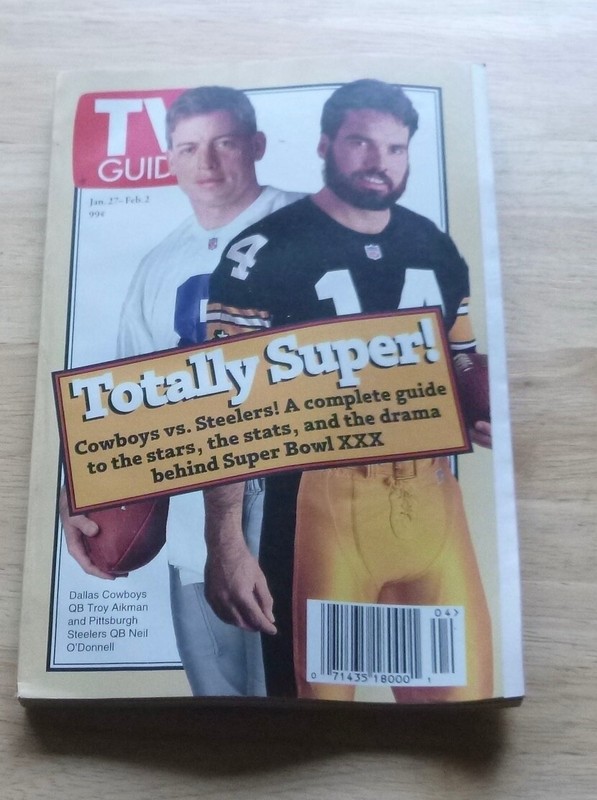 TV GUIDE- January 27- Feb 2 1996 Cowboys vs Steelers Super Bowl Charlotte, NC