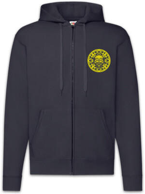 Aztec Skull Symbol Zipper Hoodie Azteken Tätowierer Indianer Stamm Biker