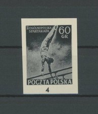 POLAND BLACK PRINT 1958 RAR !! SPORTS SPARTAKIAD GYMNASTICS /m1922